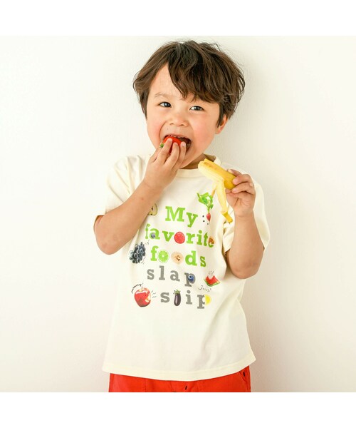 SLAP SLIP（スラップスリップ）の「【防汚】恐竜アニマルフルーツ男の子大好きアイテム写真プリント半袖Tシャツ(80~130cm)（Tシャツ/カットソー・キッズ・グレー/ホワイト/ブルー/イエロー・110）」の4枚目の写真