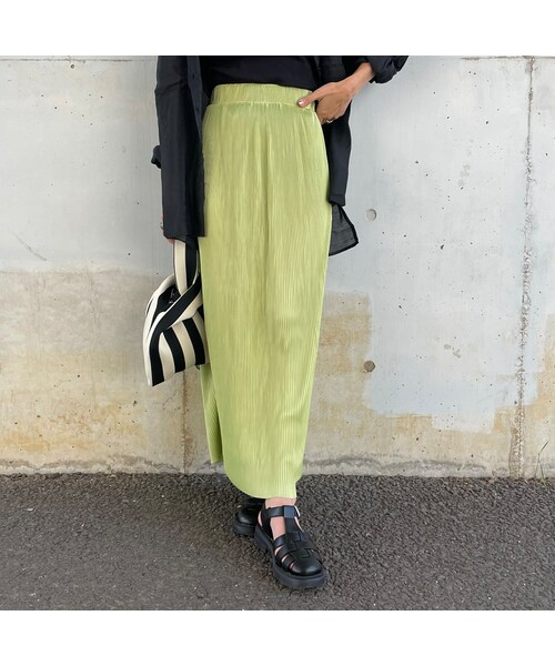 copine(コピン)の「カラープリーツスカート(ライトグリーン)(スカート・レディース・ライトグリーン・F)」の1枚目の写真