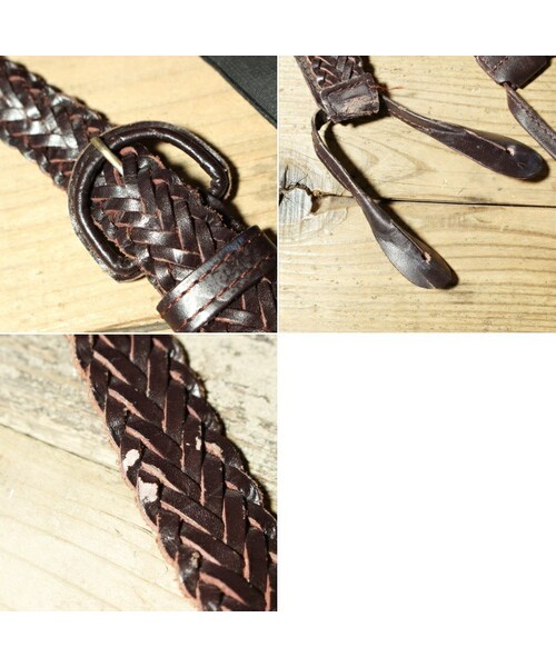--（--）の「EURO ボタン式 編み込み レザー サスペンダー ブラウン EURO ヨーロッパ古着（サスペンダー・レディース・ブラウン・フリーサイズ）」の2枚目の写真