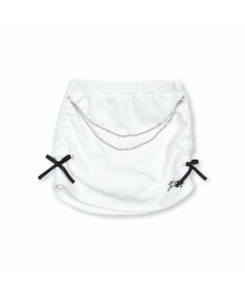 ZIDDY(ジディ)の「英字ジャガードスカパン(130~160cm)(その他パンツ・キッズ・ブラック/ホワイト・150)」の1枚目の写真