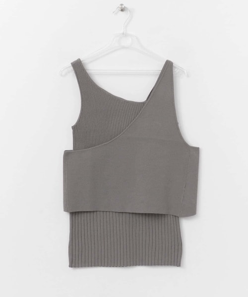LAATO（ラート）の「LAYERED KNIT CAMISOLE（キャミソール・レディース・マーマレード/クリーム/セメント・FREE）」の2枚目の写真