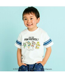 SLAP SLIP | 【PAW PATROL(パウ・パトロール)×SLAP SLIP】袖ボーダーラインロゴプリント半袖Tシャツ(80~120cm)(Tシャツ/カットソー)