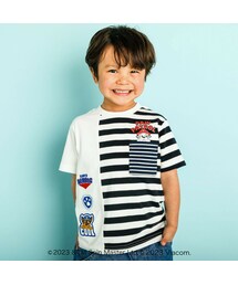 SLAP SLIP | 【PAW PATROL(パウ・パトロール)×SLAP SLIP】ボーダー切替ポケット付きワッペン半袖Tシャツ(80~120cm)(Tシャツ/カットソー)