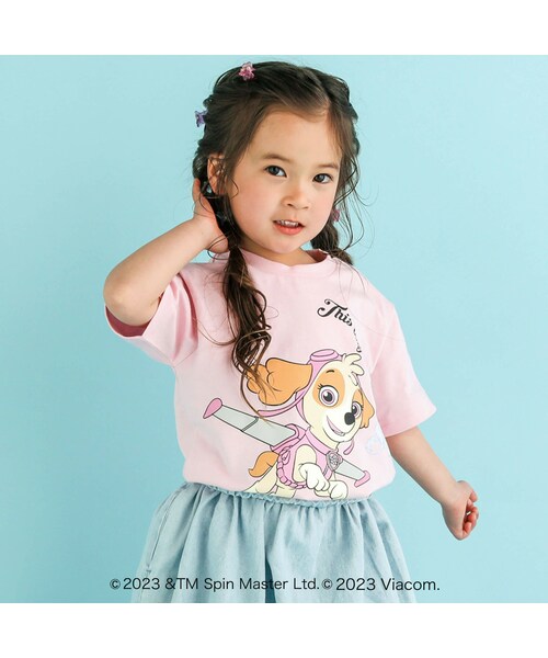 SLAP SLIP（スラップスリップ）の「【PAW PATROL(パウ・パトロール)×SLAP SLIP】キャラクタープリント半袖Tシャツ(80~130cm)（Tシャツ/カットソー・キッズ・ブルー/ピンク/パープル/ホワイト/グリーン・110）」の5枚目の写真