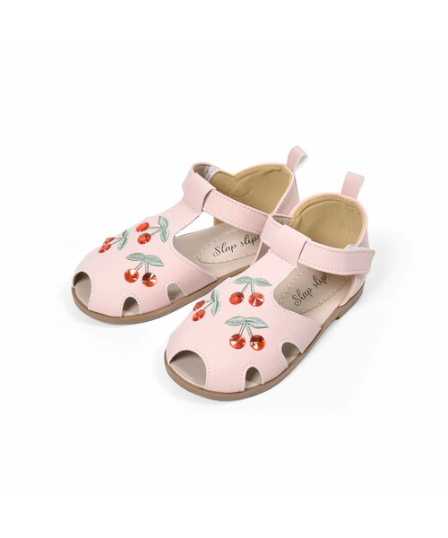 SLAP SLIP（スラップスリップ）の「チェリーモチーフサンダル(14~18cm)（サンダル・キッズ・ホワイト/ピンク・16）」の2枚目の写真