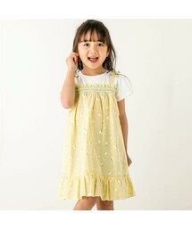 SLAP SLIP | 【お揃い】花プリントストライプ柄スモッキングワンピース(80~130cm)(ワンピース)