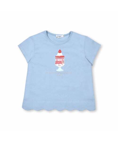 SLAP SLIP（スラップスリップ）の「フルーツ・パフェ・カップケーキモチーフ付裾スカラップ半袖Tシャツ(80~130cm)（Tシャツ/カットソー・キッズ・ホワイト/ピンク/ブルー・110）」の2枚目の写真