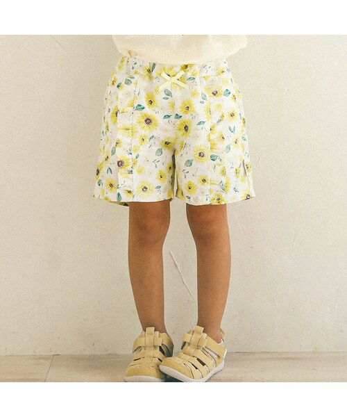 SLAP SLIP（スラップスリップ）の「【耐塩素・撥水/吸水速乾】花柄無地水陸両用パンツ(90~130cm)（その他パンツ・キッズ・ホワイト/イエロー/ピンク・110）」の2枚目の写真