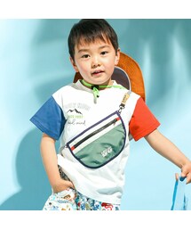 SLAP SLIP | ボディバッグモチーフ付き袖切替半袖Tシャツ(80~130cm)(Tシャツ/カットソー)