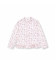 SLAP SLIP | 裾フリル無地チェリー柄ジップ付きラッシュガード(90~130cm)(ラッシュガード)