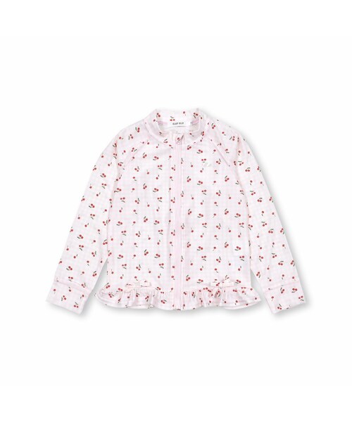 SLAP SLIP（スラップスリップ）の「裾フリル無地チェリー柄ジップ付きラッシュガード(90~130cm)（ラッシュガード・キッズ・パープル/ホワイト・110）」の2枚目の写真