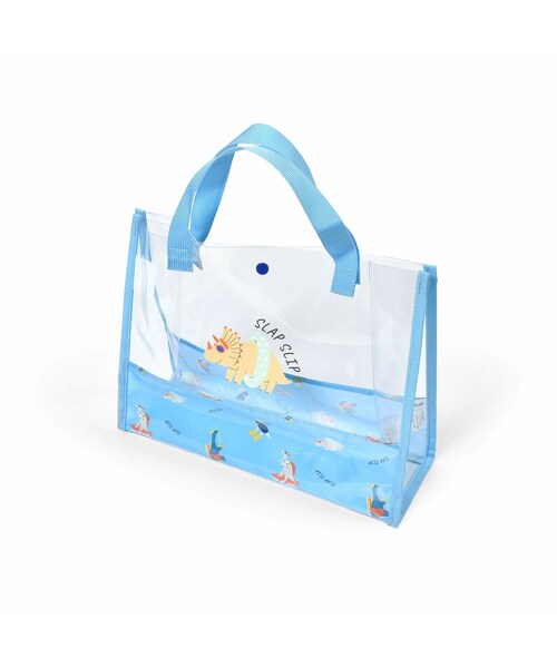 SLAP SLIP（スラップスリップ）の「チェリー恐竜柄スイムバッグ（スイムグッズ・キッズ・ホワイト/ピンク/ブルー/グリーン・ワンサイズ）」の3枚目の写真