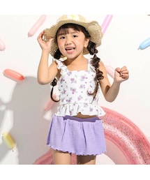 SLAP SLIP | 花柄お花モチーフ肩ヒモフリルセパレートスイムウェアタンキニ(90~120cm)(水着)