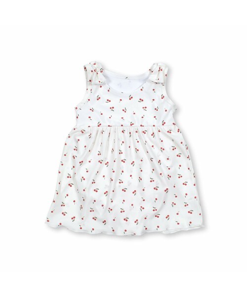 SLAP SLIP（スラップスリップ）の「肩リボンチェリー柄ワンピース型スイムウェア(80~110cm)（水着・キッズ・ピンク/ホワイト・110）」の2枚目の写真