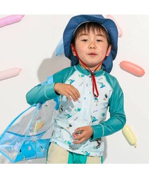 SLAP SLIP | 切り替え恐竜総柄ラッシュガード(90~130cm)(ラッシュガード)