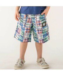 SLAP SLIP | 【透湿/防汚加工】パッチワークデニムカラフルチェック柄プリント5分丈パンツ(90~130cm)(その他パンツ)