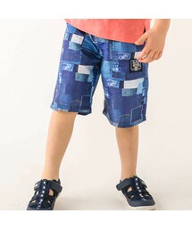 SLAP SLIP | 【透湿/防汚加工】パッチワークデニムカラフルチェック柄プリント5分丈パンツ(90~130cm)(その他パンツ)