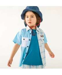 SLAP SLIP | 【お揃い】チェック柄切り替えバックプリント半袖シャツ(80~130cm)(シャツ/ブラウス)