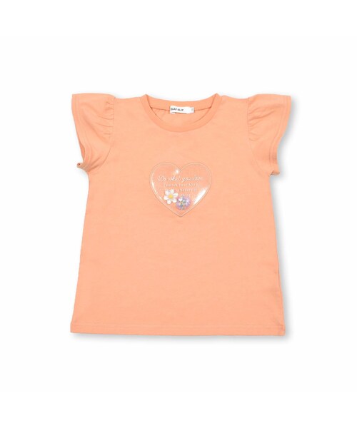 SLAP SLIP（スラップスリップ）の「【接触冷感】ハートパッチ刺しゅうモチーフ入り半袖Tシャツ(80~130cm)（Tシャツ/カットソー・キッズ・ブルー/オレンジ・110）」の2枚目の写真