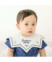 SLAP SLIP BABY（スラップスリップベビー）の「【お揃い】マリンモチーフ刺しゅうマリン総柄トゲトゲスタイベビー（スタイ/よだれかけ・キッズ）」