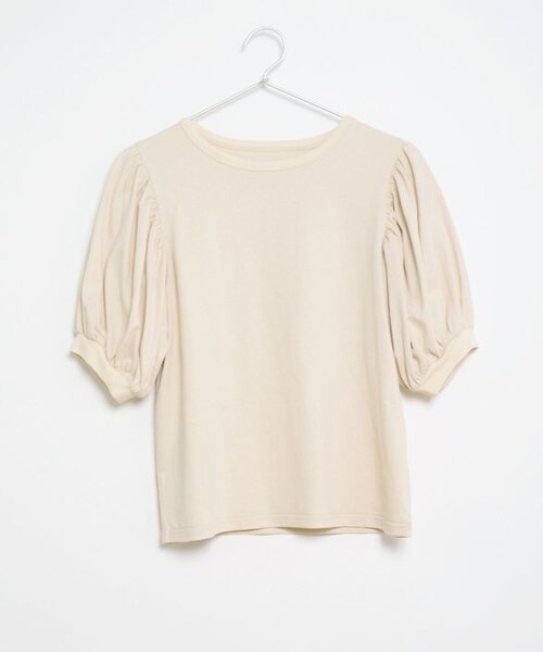 Crisp（クリスプ）の「パフスリーブTシャツ[c1R3248]（Tシャツ/カットソー・レディース・ベージュ/ブラック/アイボリー・FREE）」の6枚目の写真