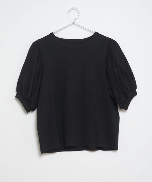 Crisp（クリスプ）の「パフスリーブTシャツ[c1R3248]（Tシャツ/カットソー・レディース・ベージュ/ブラック/アイボリー・FREE）」の5枚目の写真