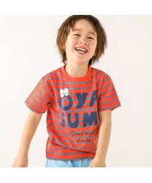 SLAP SLIP | ボーダー柄アイサツプリント半袖Tシャツ(80~130cm)(Tシャツ/カットソー)