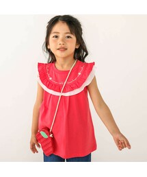 SLAP SLIP | 刺しゅうフリル襟AラインTシャツ(80~130cm)(Tシャツ/カットソー)