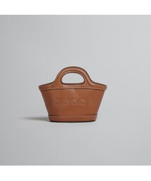 MARNI ダークブラウンレザー ハンドバッグ MARNI - MARNI(マルニ) ハンドバッグ - ダークブラウン×黒 パンチング