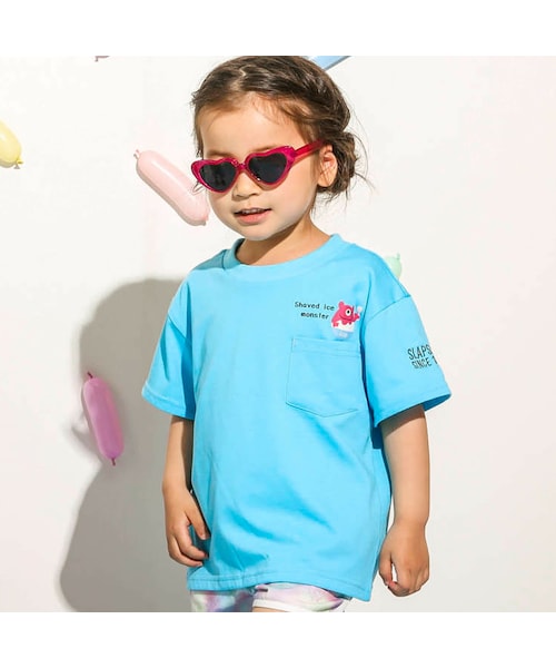 SLAP SLIP（スラップスリップ）の「ポケット付モンスター刺しゅうネオンカラー半袖Tシャツ(80~130cm)（Tシャツ/カットソー・キッズ・イエロー/ピンク/ブルー/グリーン・110）」の3枚目の写真