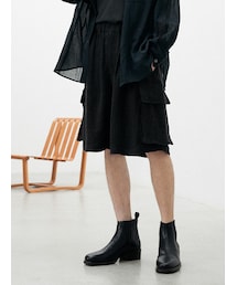 LINEN WOOL FATIGUE SHORTS