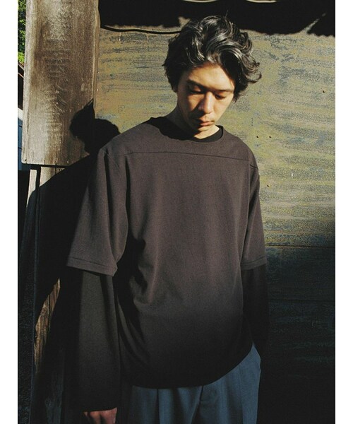 LIDNM(リドム)の「SILK BREND TEE(Tシャツ/カットソー・メンズ・ブラック/ホワイト・S/M/L)」の1枚目の写真
