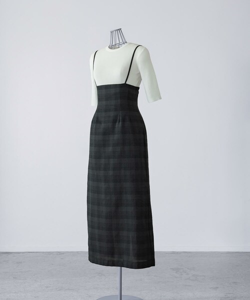 SIWEM（シウム）の「JACQUARD CHECK JUMPER SKIRT（スカート・レディース・ブラック・S/M）」の6枚目の写真