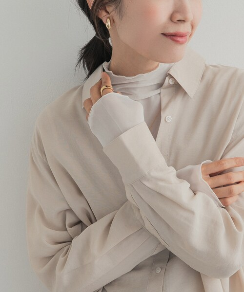 URBAN RESEARCH DOORS(アーバンリサーチドアーズ)の「ハイネックチュールインナー(Tシャツ/カットソー・レディース・DOT/BROWN/OFF・Free)」の4枚目の写真