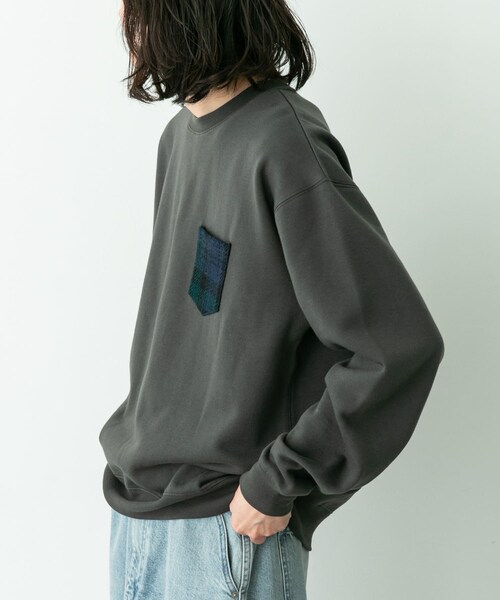 URBAN RESEARCH Sonny Label（アーバンリサーチサニーレーベル）の「HARRIS TWEEDポケットスウェットプルオーバー（スウェット・メンズ・オフ/チャコール/ブラック/ブラウン・M/L）」の19枚目の写真