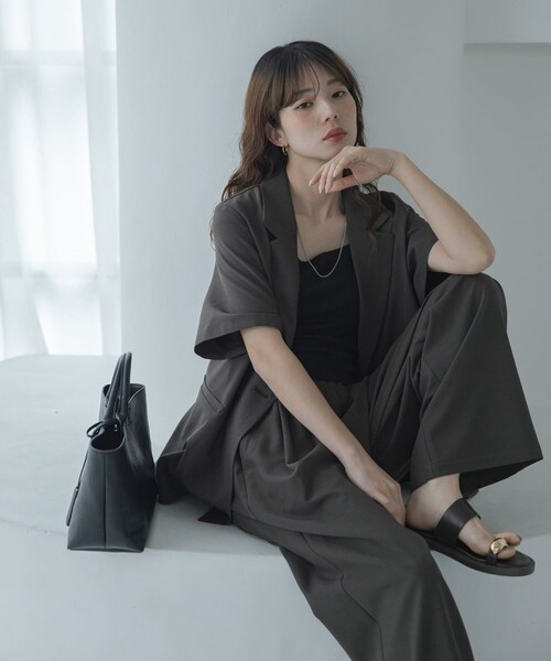 URBAN RESEARCH Sonny Label（アーバンリサーチサニーレーベル）の「ハイスペジャケットパンツセットアップ（セットアップ・レディース・オフ/チャコール・Free）」の3枚目の写真