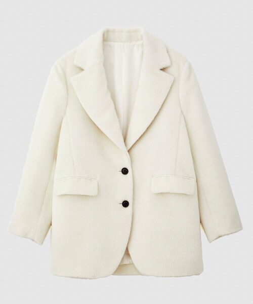 ROPE'（ロペ）の「シャギージャケット（テーラードジャケット・レディース・オフホワイト・36/38）」の2枚目の写真