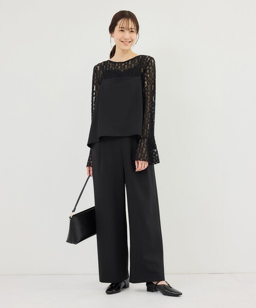 ROPE' PICNIC(ロペピクニック)の「レイヤードオールインワン(つなぎ/オールインワン・レディース・ブラック/ベージュ系・L/M/S)」の12枚目の写真