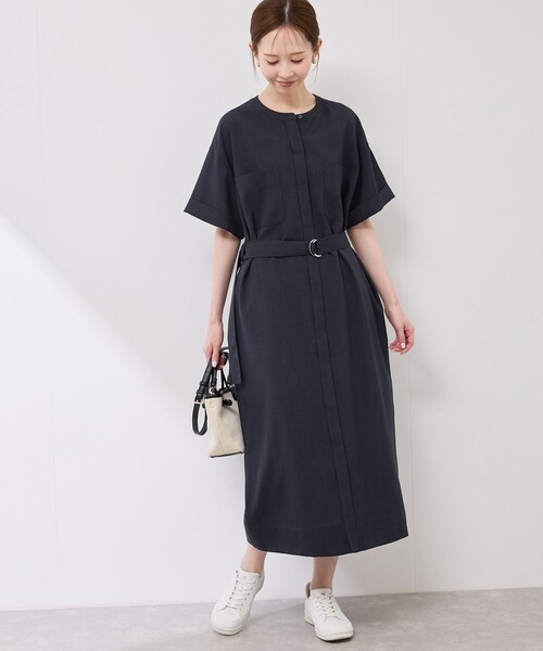 ROPE' PICNIC(ロペピクニック)の「サックワンピース(ワンピース・レディース・ダークブラウン/ベージュ系/ネイビー・36/38)」の19枚目の写真