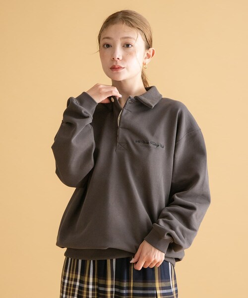 URBAN RESEARCH Sonny Label（アーバンリサーチサニーレーベル）の「GEM SPORTSWEAR　スウェットポロシャツ（スウェット・レディース・ブラウン/オートミール/チャコール・M/L）」の18枚目の写真
