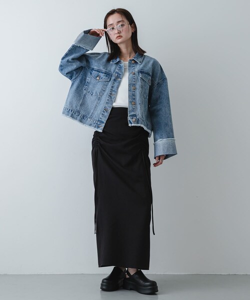 SENSE OF PLACE by URBAN RESEARCH（センスオブプレイスバイアーバンリサーチ）の「ロールアップデニムジャケット（デニムジャケット・レディース・ONE WASH/L.INDIGO・One）」の7枚目の写真