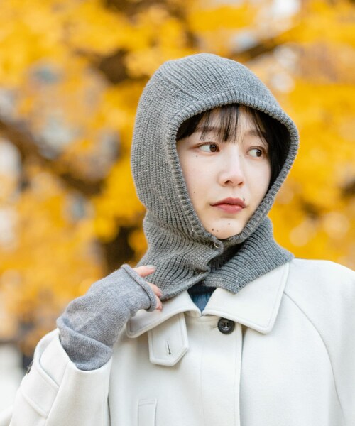 SMELLY（スメリー）の「ニットバラクラバ（ニットキャップ/ビーニー・レディース・GRY/IVO/BRN・-）」の2枚目の写真