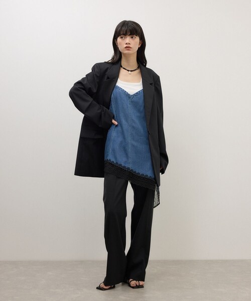 ADAM ET ROPE'(アダムエロペ)の「【サステナブル】サイドベンツスラックス/セットアップ対応(スラックス・レディース・ブラック/ダークブラウン・36/38)」の12枚目の写真
