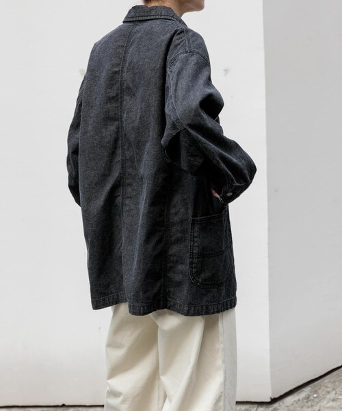 URBAN RESEARCH DOORS(アーバンリサーチドアーズ)の「FORK&SPOON 綿麻デニムカバーオール(カバーオール・レディース・BLACK/ONEWASH・1)」の9枚目の写真