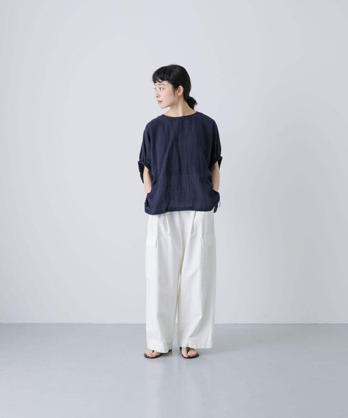 かぐれ（カグレ）の「パナマギャザースリーブプルオーバー（その他トップス・レディース・IVORY/NAVY・FREE）」の22枚目の写真