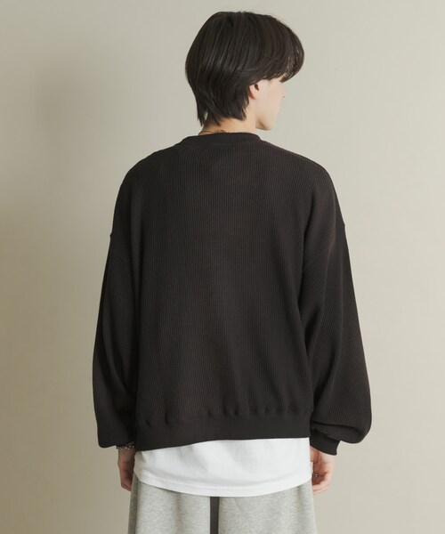 SENSE OF PLACE by URBAN RESEARCH(センスオブプレイスバイアーバンリサーチ)の「フェードワッフルバルーンスウェット(スウェット・メンズ・BLACK/BROWN/BLUE・M/L)」の5枚目の写真