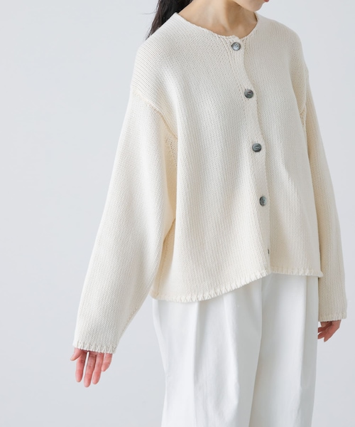 かぐれ（カグレ）の「コットンローゲージショートカーディガン（カーディガン/ボレロ・レディース・IVORY/BLACK・Free）」の13枚目の写真