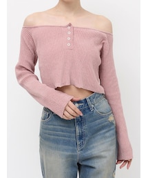 EVRIS | モールオフショルニットトップス(ニット/セーター)