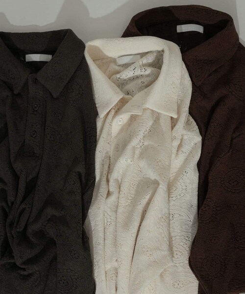 SENSE OF PLACE by URBAN RESEARCH（センスオブプレイスバイアーバンリサーチ）の「シアーペイズリーポロシャツ（ポロシャツ・メンズ・IVORY/CHARCOAL/BROWN・M/L）」の15枚目の写真