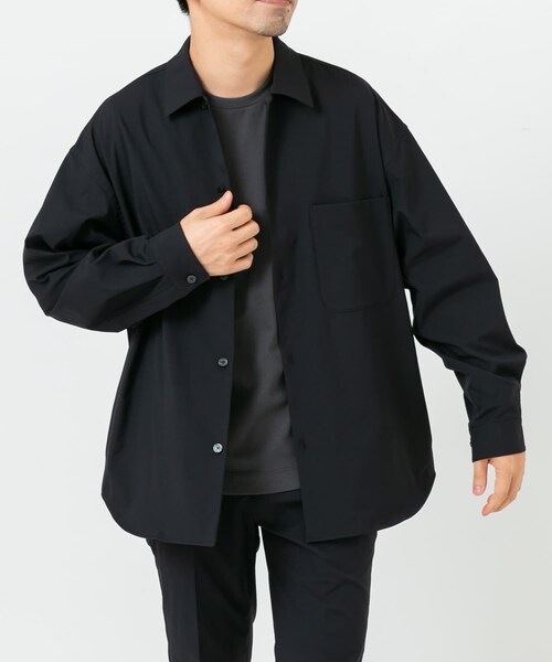 URBAN RESEARCH ROSSO（アーバンリサーチロッソ）の「『セットアップ対応』MARUI ORIMONO　3H DryFabricストレッチシャツジャケット（テーラードジャケット・メンズ・BLACK/NAVY・M/L/XL）」の8枚目の写真